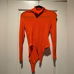 Charlotte Russe Bold Orange Bodysuit